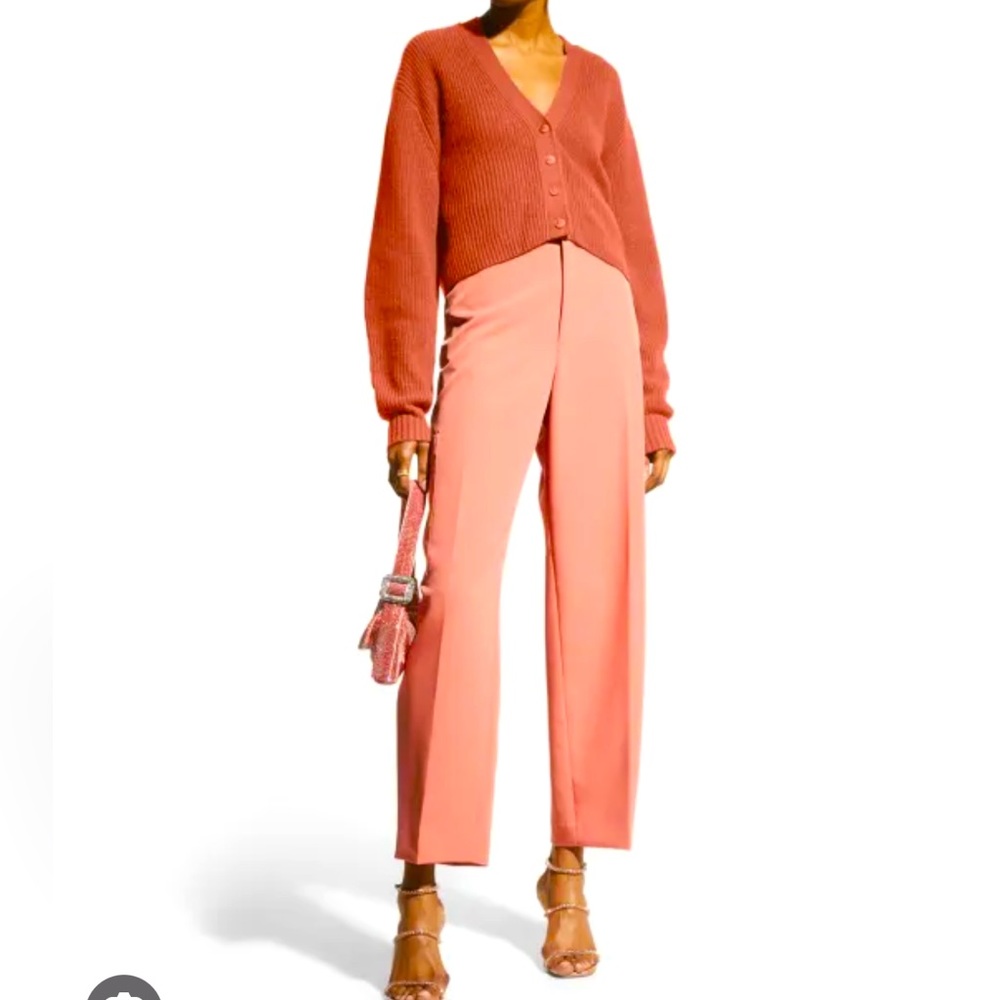 cashmere cropped cardigan - coral - size small- new with tags